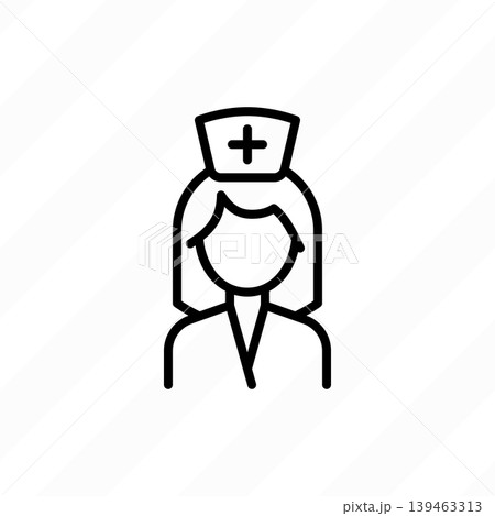 Nurse thin line icon. Healthcare worker. Nurse thin line icon. Healthcare worker. 139463313