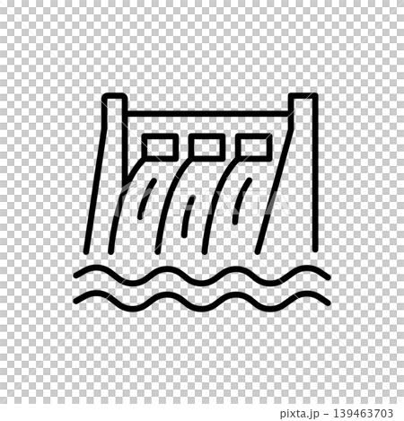 Hydroelectric Energy Dam Line Icon Hydroelectric Energy Dam Line Icon 139463703