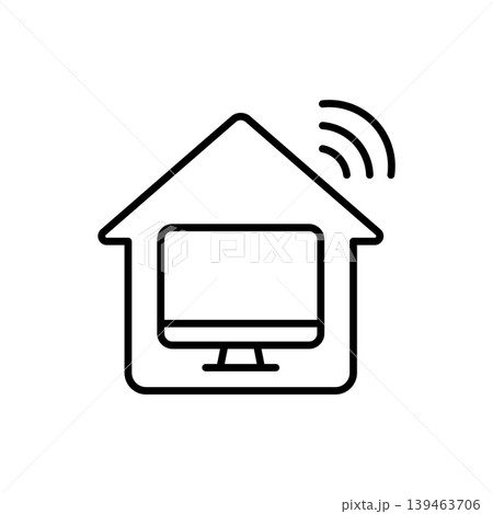 Smart Home Energy Efficiency Line Icon Smart Home Energy Efficiency Line Icon 139463706