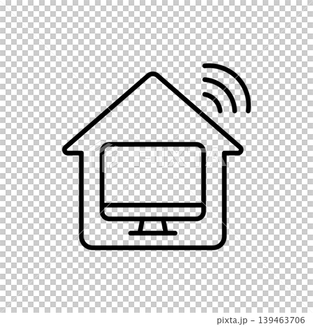 Smart Home Energy Efficiency Line Icon Smart Home Energy Efficiency Line Icon 139463706