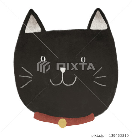 Black cat with a red collar Black cat with a red collar 139463810