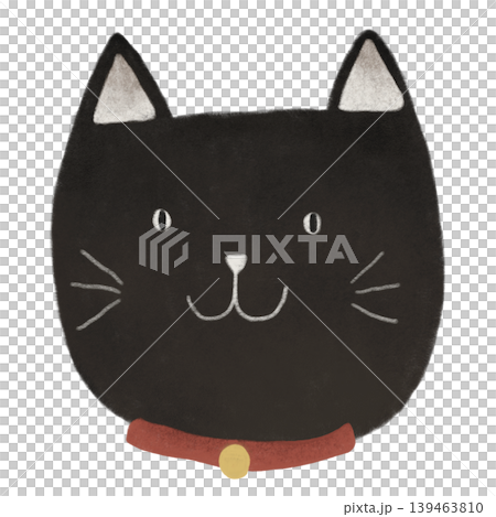 Black cat with a red collar Black cat with a red collar 139463810