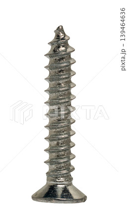 Construction screw close-up on a white isolated background 139464636