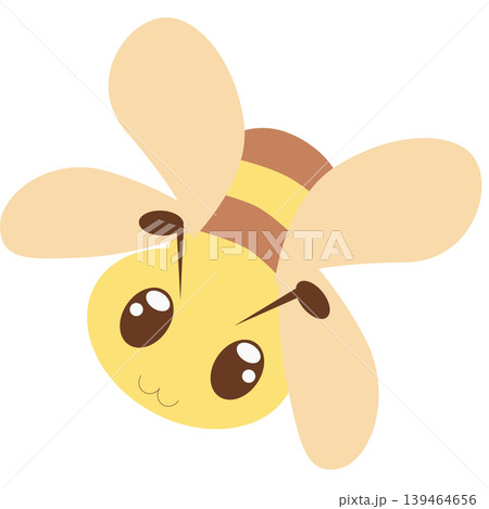 Flying Cute Bee Cartoon Vector Illustration Flying Cute Bee Cartoon Vector Illustration 139464656