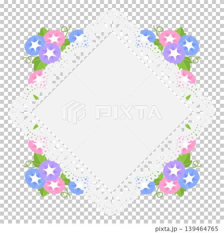 牽牛花鑽石蕾絲邊框 139464765