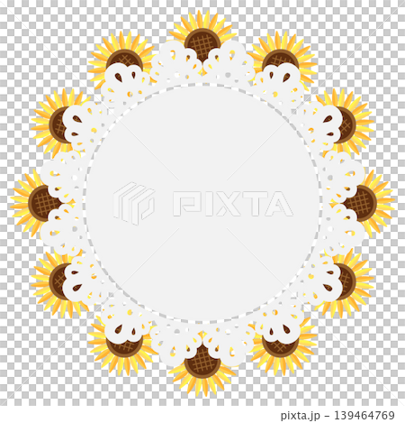 Sunflower circular lace frame Sunflower circular lace frame 139464769
