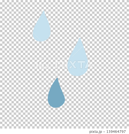 一幅描繪藍色雨滴的彩色插圖—雨季 139464797