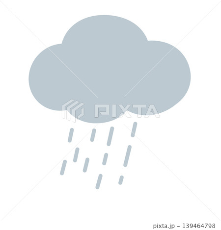 灰色の雨雲のカラーイラスト・梅雨 139464798