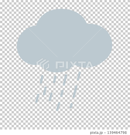 灰色の雨雲のカラーイラスト・梅雨 139464798