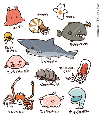 深海の生き物たち イラスト 深海の生き物たち イラスト 139465158