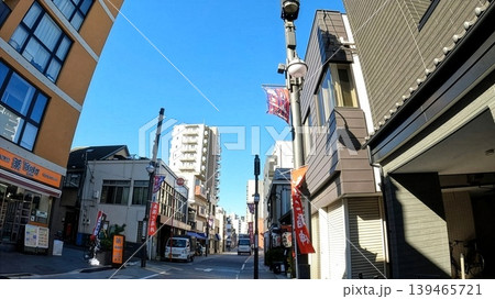 旧東海道 北品川の商店街 晴天の通り 旧東海道 北品川の商店街 晴天の通り 139465721