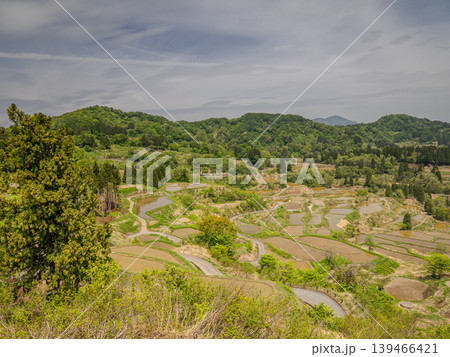 棚田 日本の風景 里山 田園風景 水田 農業 春 新緑 俯瞰 絶景 棚田 日本の風景 里山 田園風景 水田 農業 春 新緑 俯瞰 絶景 139466421