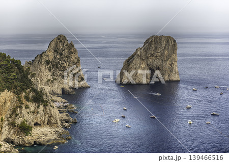 View over Marina Piccola and Faraglioni, iconic landmarks, Capri, Italy View over Marina Piccola and Faraglioni, iconic landmarks, Capri, Italy 139466516