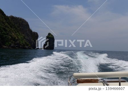 Boat Wake on the Water at Phi Phi Island Boat Wake on the Water at Phi Phi Island 139466607