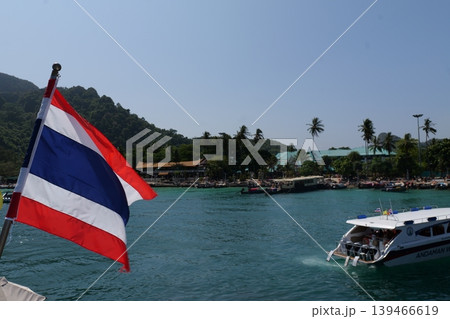 Tropical Boats at Phi Phi Harbor Tropical Boats at Phi Phi Harbor 139466619