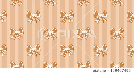 Snowflake snowman christmas background with hohoho greeting for new year. Soft texture checkered pink line gingham pattern. Cake and ginger background for patchwork or merry. 139467496