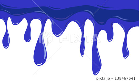 Blue liquid paint dripping down. 139467641