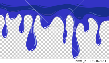 Blue liquid paint dripping down. 139467641