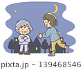 徘徊していた高齢女性を無事に見つけ駆け寄る女性 安堵と再会 139468546