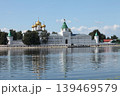 ancient white-stone monastery with fortress walls 139469579