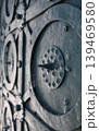 forged steel shield with a sharp spike  139469580