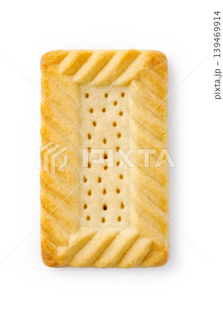 Shortbread butter biscuit isolated on white background 139469914