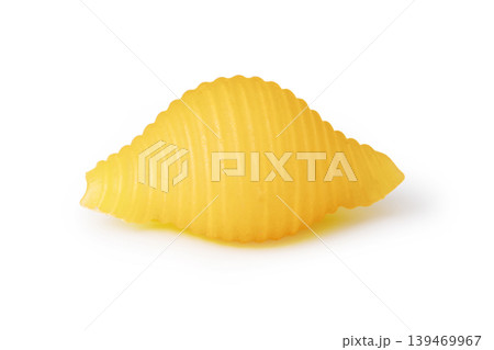 Single conchiglie seashell pasta piece on white background 139469967