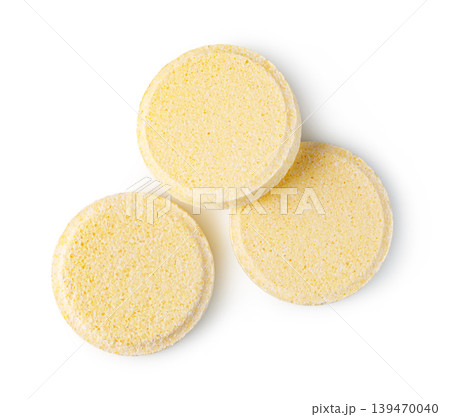 Yellow effervescent vitamin c dissolving tablets Yellow effervescent vitamin c dissolving tablets 139470040