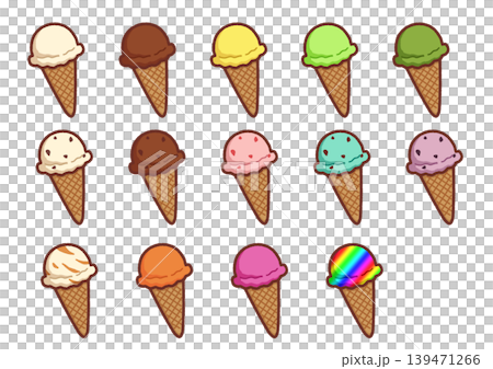 A collection of ice cream cones A collection of ice cream cones 139471266