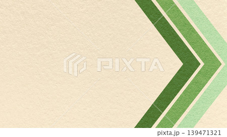 Light cream paper texture background with green, olive chevron corner stripes and copy space for banner, presentation, template 139471321