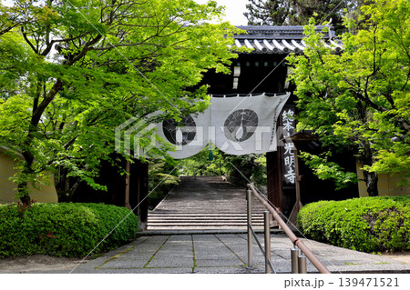 総門 越しの表参道 西山浄土宗 総本山 光明寺 総門 越しの表参道 西山浄土宗 総本山 光明寺 139471521
