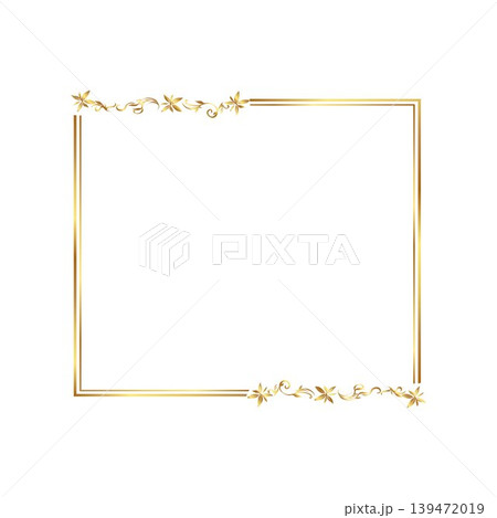 abstract square Golden warm gold border frame free vector illustration 139472019