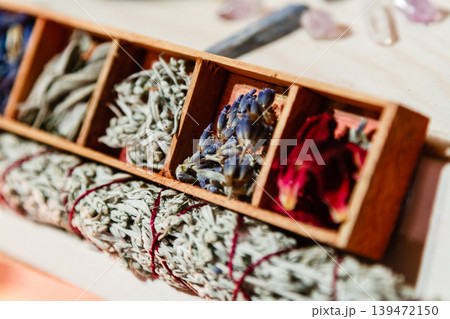 set of dried herbs delphinium, sage, wormwood, lavender, rose. Wormwood wand set of dried herbs delphinium, sage, wormwood, lavender, rose. Wormwood wand 139472150