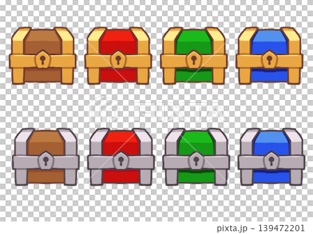 A collection of simple treasure chest illustrations A collection of simple treasure chest illustrations 139472201