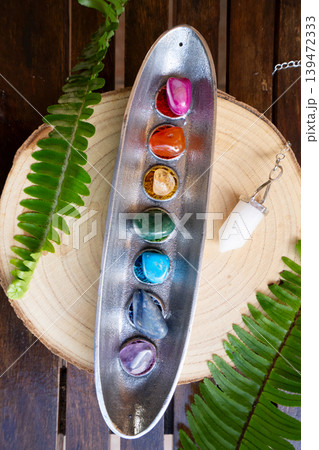 seven chakras stones, energy healing concept seven chakras stones, energy healing concept 139472333