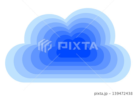 Modern layered cloud icon in vibrant blue gradient style. Vector illustration Modern layered cloud icon in vibrant blue gradient style. Vector illustration 139472438