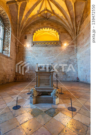 Historic Tomb Inside Jeronimos Monastery Lisbon Portugal Historic Tomb Inside Jeronimos Monastery Lisbon Portugal 139472550