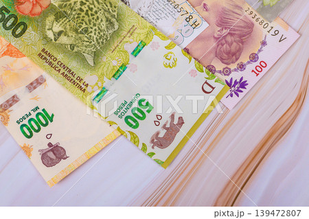 Different types of Argentine pesos cash money are arranged issues central Bank Argentina Different types of Argentine pesos cash money are arranged issues central Bank Argentina 139472807