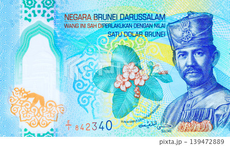 New modern Brunei polymer money one dollar bill issued in 2024 139472889