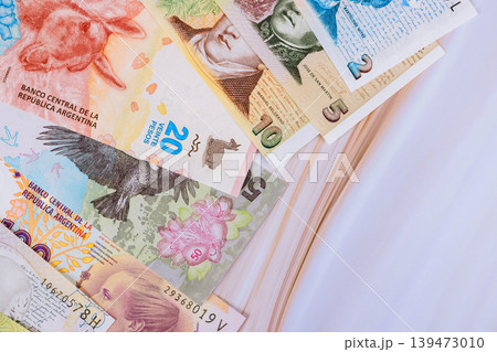 Different cash banknotes from Argentina pesos are their unique designs issues central Bank Argentina Different cash banknotes from Argentina pesos are their unique designs issues central Bank Argentina 139473010