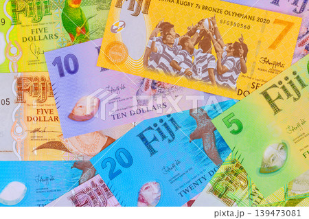 Collection of Fijian currency bills with reserve bank of Fiji diverse in various arrangements Collection of Fijian currency bills with reserve bank of Fiji diverse in various arrangements 139473081