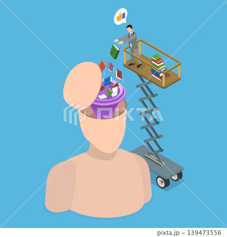3D Isometric Flat Vector Illustration of Book Reading, Quickly Absorb Valuable Knowledge 3D Isometric Flat Vector Illustration of Book Reading, Quickly Absorb Valuable Knowledge 139473556