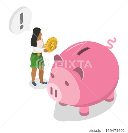 3D Isometric Flat Vector Illustration of Tech and Accounting, Artificial Intelligence In Finance. Item 1 139473602