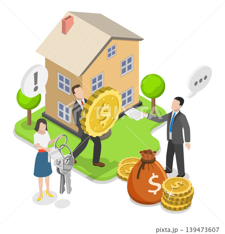 3D Isometric Flat Vector Illustration of Real Estate, Residential And Commercial Properties. Item 1 139473607