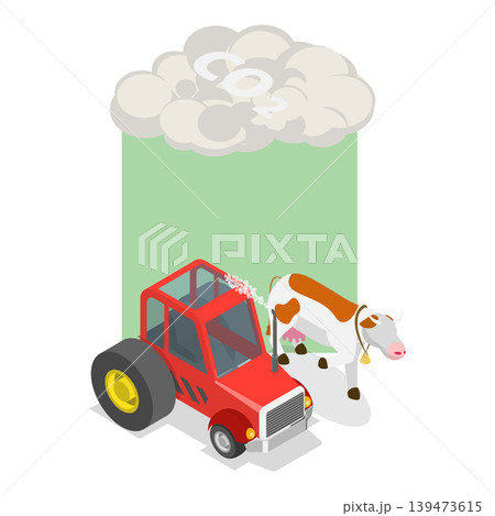 3D Isometric Flat Vector Illustration of Carbon Greenhouse, Diagram Outlining Sources Of Carbon Footprint And CO2 Gas Emissions. Item 3 3D Isometric Flat Vector Illustration of Carbon Greenhouse, Diagram Outlining Sources Of Carbon Footprint And CO2 Gas Emissions. Item 3 139473615