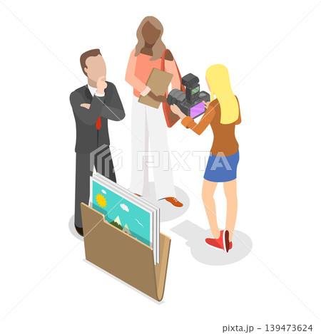 3D Isometric Flat Vector Illustration of Multimedia Content Production, Photo and Video Editing Software. Item 2 139473624