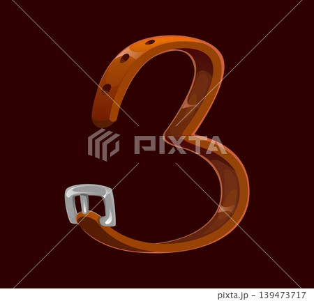 Camping font, travel leather belt 3 three letter typeface, hiking ABC English type alphabet. Trekking typeface vector number, camping type symbol. Brown leather belt with metal buckle font figure Camping font, travel leather belt 3 three letter typeface, hiking ABC English type alphabet. Trekking typeface vector number, camping type symbol. Brown leather belt with metal buckle font figure 139473717