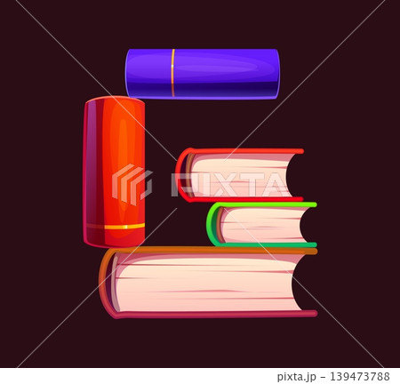 Library book cartoon English alphabet typeset, font letter G. Education textbook type element, bookstore bestseller typeset vector font symbol. Library book kids ABC typeface letter Library book cartoon English alphabet typeset, font letter G. Education textbook type element, bookstore bestseller typeset vector font symbol. Library book kids ABC typeface letter 139473788