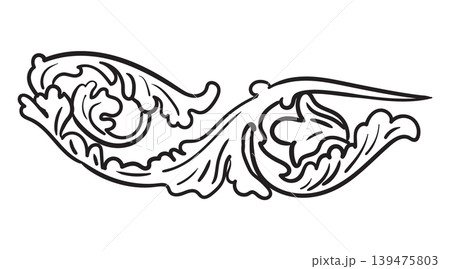 Hand drawing sophisticated plant baroque design element vector illustration Hand drawing sophisticated plant baroque design element vector illustration 139475803