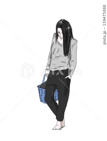 洗濯するのが面倒な女性 洗濯するのが面倒な女性 139475888